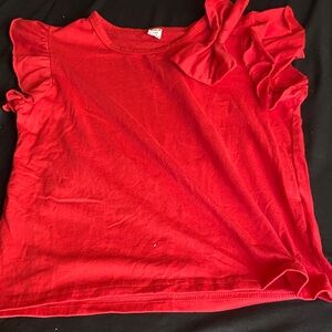 Red Ruffled Kids Top